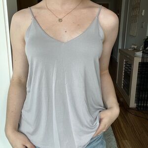Aritzia Talula grey cami blouse.